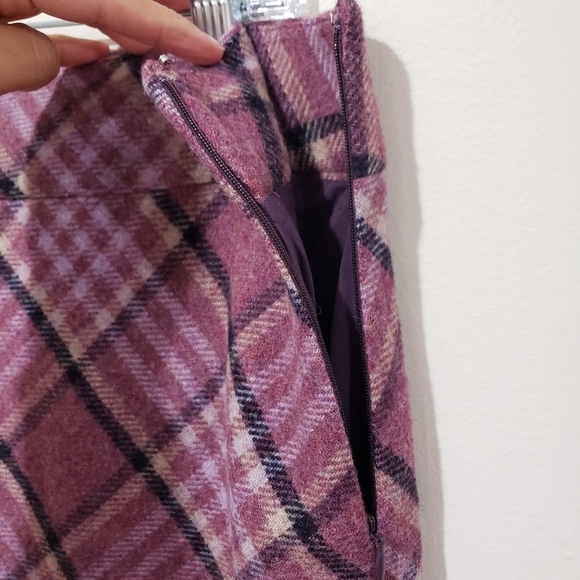 Talbolts Wool Blend Skirt Size 12 Pink Plaid Academia Preppy Casual Collegiate - Picture 7 of 14